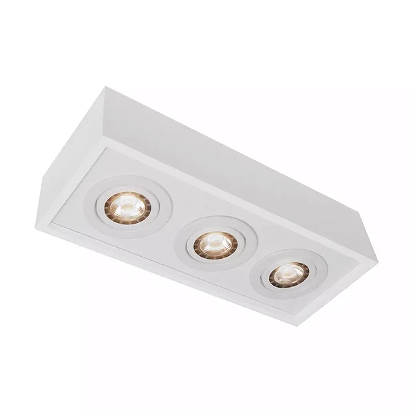 Plafon Premium Retangular 115x345mm para 3 MR16 – Iluminação Técnica Linear 4510-35