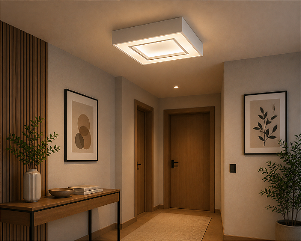 Plafon Cherry Quadrado 600x600x120mm com 8 Soquetes E27 – Iluminação Decorativa para Ambientes Amplos 4540-62