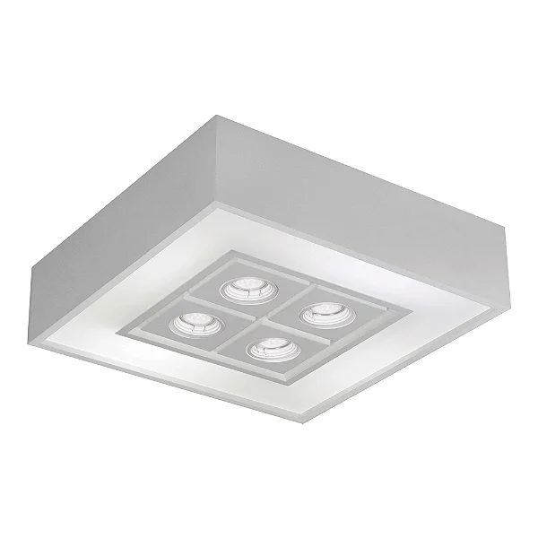 Plafon Focus 600x600x120mm com 8 E27 e 4 MR16 – Iluminação Decorativa com Múltiplos Focos Direcionados 4550-63