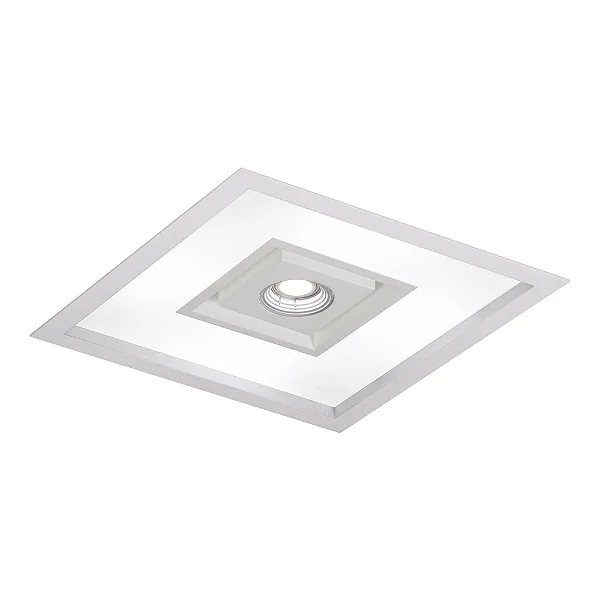 Embutido Focus Quadrado 355x355x100mm com E27 e MR16 – Iluminação Central Decorativa 4552-38