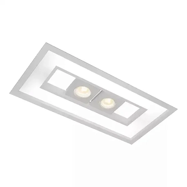 Embutido Focus Retangular 305x635x100mm com T8 LED e MR16 – Iluminação Central Técnica 4554-65