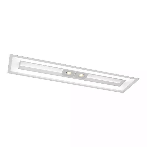 Embutido Focus Retangular 305x1235x100mm com T8 LED e MR16 – Iluminação Central Linear 4554-125