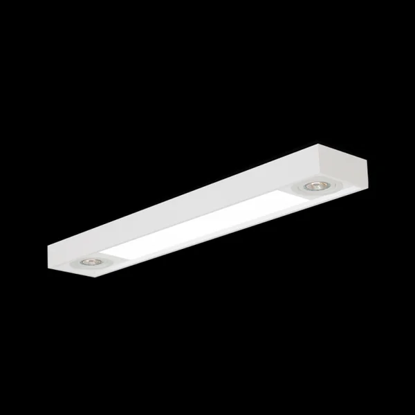 Plafon Tropical Slim 150x900x85mm com T8 LED e MR16 – Iluminação Linear com Focos Direcionados 4715-90FDC