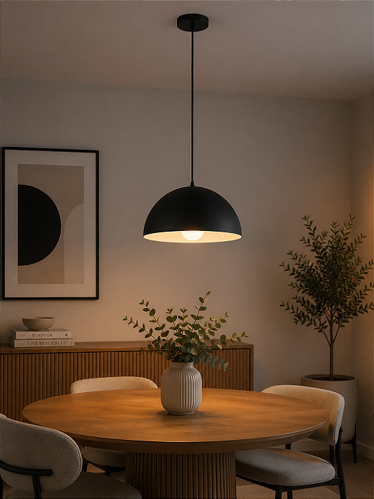 Pendente Balón sem Difusor Ø320x150mm para 1 E27 – Iluminação Decorativa Moderna 16015-32
