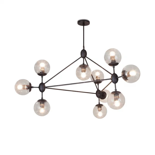 Pendente Sansão Ø900x550x1000mm com 10 Soquetes E27 G45 – Iluminação Decorativa de Impacto 16290-10