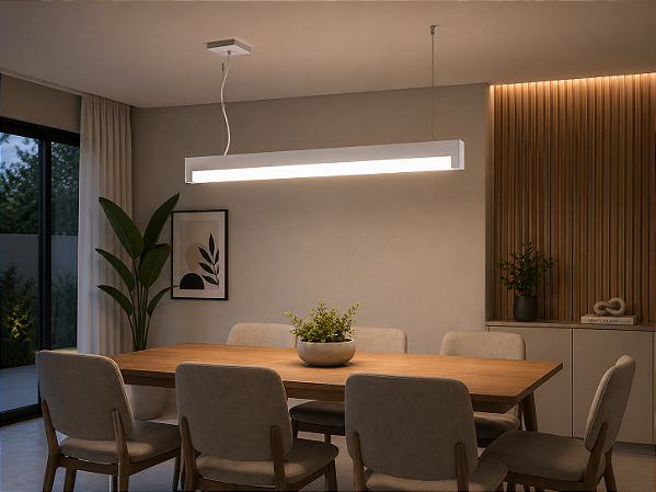 Pendente Toro 1300mm com T8 LED 120cm – Iluminação Linear Moderna 16401-130