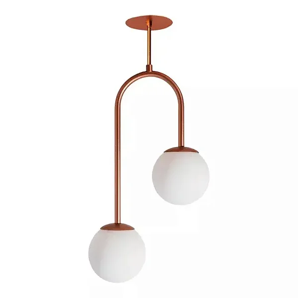 Plafon Pêndulo com Tubo Ø12,7mm e 2 Soquetes G9 – Iluminação Decorativa Contemporânea 16497-70