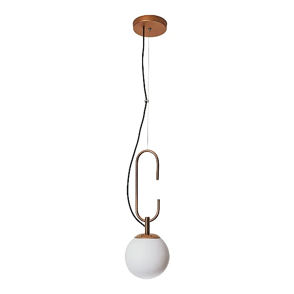 Pendente Quíron com Globo Ø200mm e Gancho 230mm – Iluminação Decorativa Sofisticada 16608-1