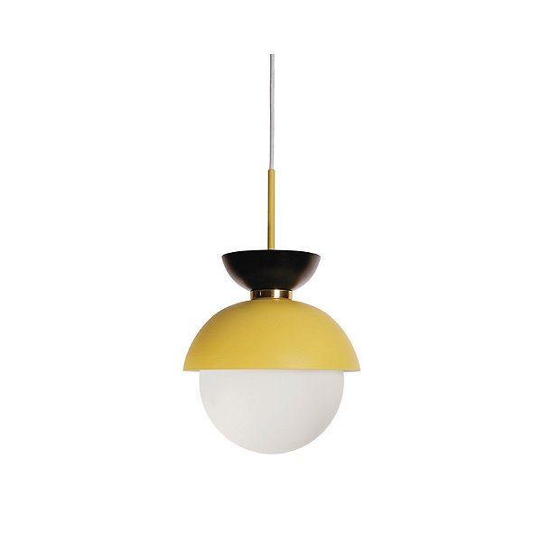 Pendente Bibelô Globo Ø140 com Anel Dourado Ø190x200mm para Lâmpada E27 G45 16707-19D