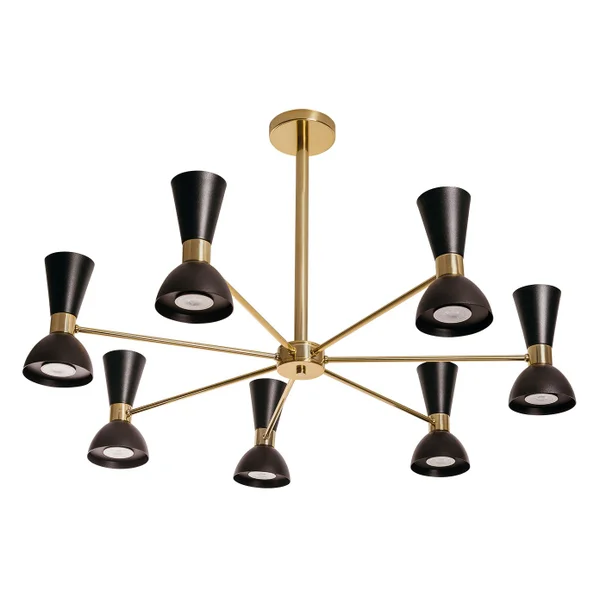 Pendente Spina Usina Design Luz Direta e Indireta Ø740x515mm 10 Lâmpadas MR16 16755-10