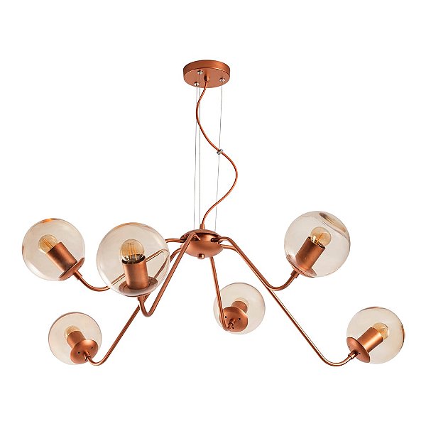 Pendente Carrossel Usina Design com Globos Ø140 Ø900x290mm 6 Lâmpadas E27 G45 16767-6