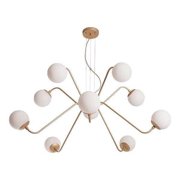 Pendente Carrossel Usina Design com Globos Ø140 Ø940x385mm 10 Lâmpadas E27 G45 16767-10