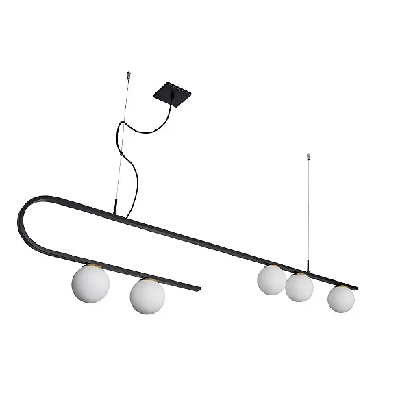 Pendente Dama Usina Design Canopla Central 120x1500x305mm 5 Lâmpadas G9 16805-5