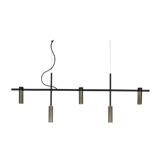Pendente Barão Usina Design Suspensão Cabos de Aço e Cabo Rayon 38x1210x435mm 5 Lâmpadas MR11 16815-5