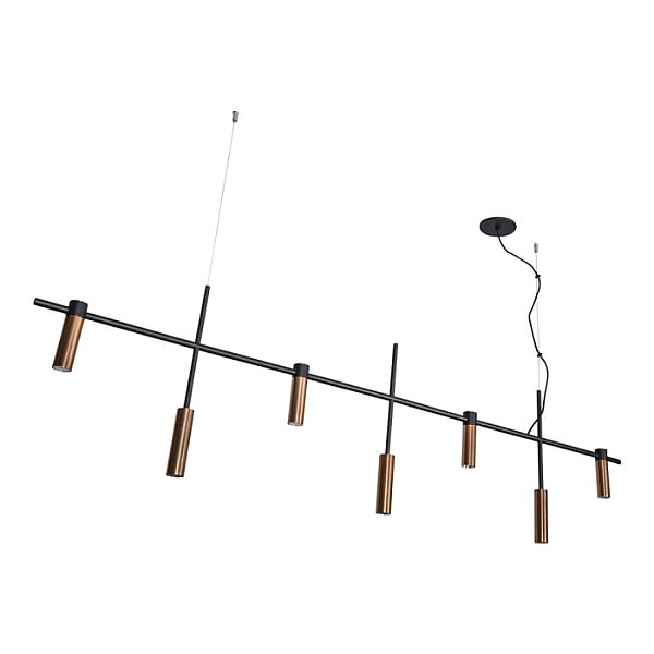 Pendente Barão Usina Design Suspensão Cabos de Aço e Cabo Rayon 38x1760x435mm 7 Lâmpadas MR11 16815-7