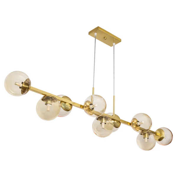 Pendente Mousse Usina Design Globo Ø120 Fio Cristal Canopla Central 266x1210x206mm 9 Lâmpadas G9 16821-9