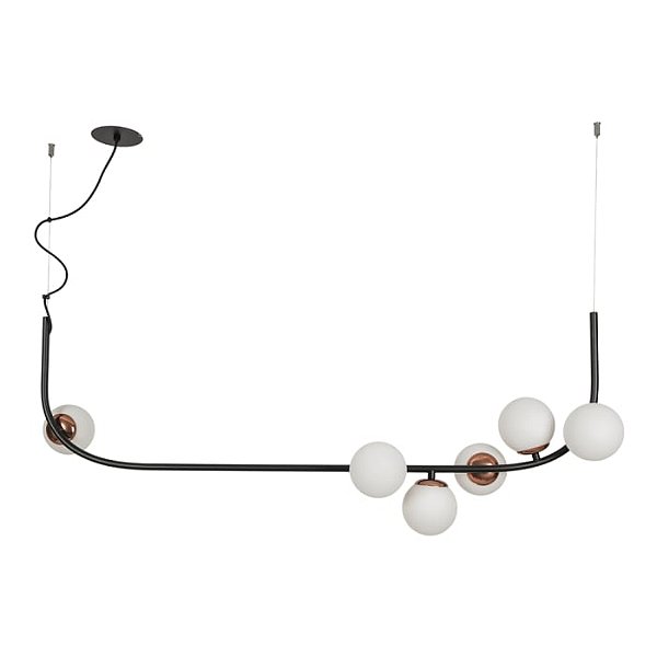Pendente Astral Usina Design Cabo de Aço e Rayon 6 Globos G9 16941-6