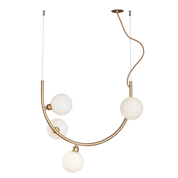 Pendente Astral Usina Design Cabo de Aço e Rayon 4 Globos G9 16942-4