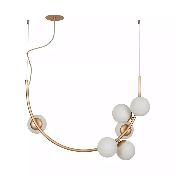 Pendente Astral Usina Design Cabo de Aço e Rayon 6 Globos G9 16942-6