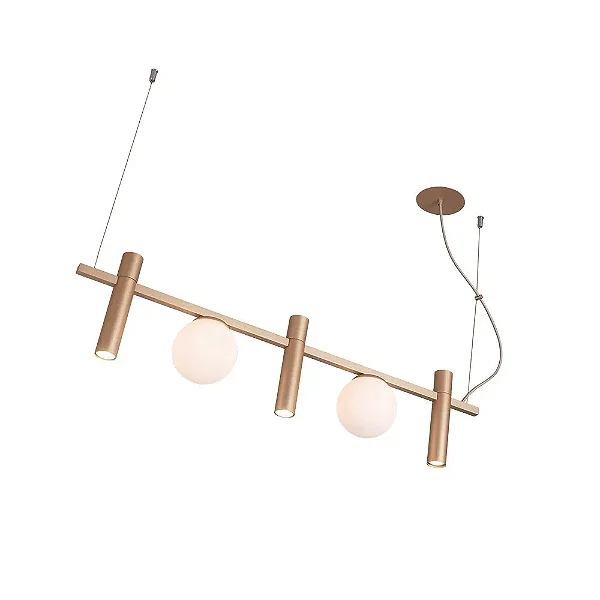 Pendente Miscela Usina Design Chumbador 38x850x200mm 3 MR11 + 2 G9 16990-5CH