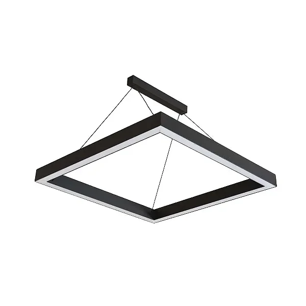 Pendente Turim Quadrado Usina Design LED 116W 3000K 6800lm Bivolt – Iluminação Direta e Indireta 19535-60LED3