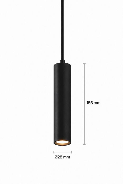 Pendente Palito Usina Design LED 3W 4000K Bivolt 155mm com Canopla de Gesso Ø70mm 19650-24LED4