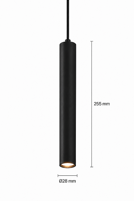 Pendente Palito Usina Design LED 3W 4000K Bivolt 255mm com Canopla de Gesso Ø70mm 19650-34LED4
