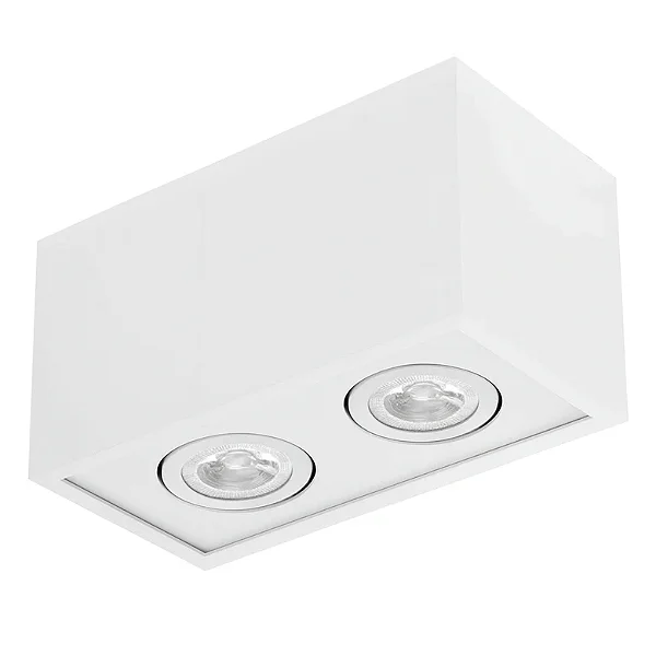 Plafon Grid Usina Design Retangular com 2 Focos para Lâmpada PAR30 PF353-2P