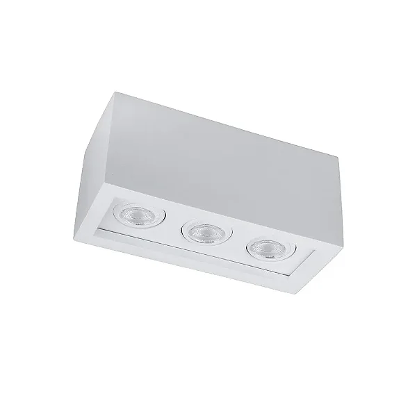 Plafon Grid Usina Design Retangular com 3 Focos para Lâmpada AR111 PF354-3P