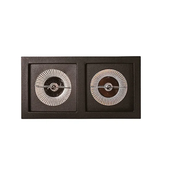 Embutido Grid Usina Design Retangular com 2 Focos para Lâmpada MR16 UD338-2P