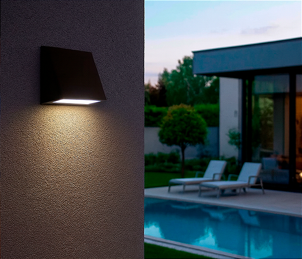 Arandela Finn LED 9W 3000K IP43 200x57x108mm Bivolt – Usina Design 19860-20LED3