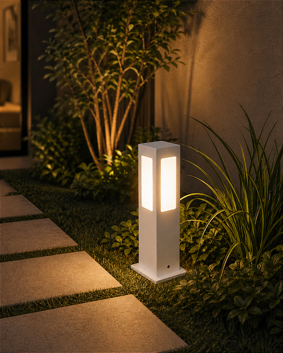 Poste Jardim Alberino E27 300mm Tubo Quadrado 75mm – Usina Design 5520-30