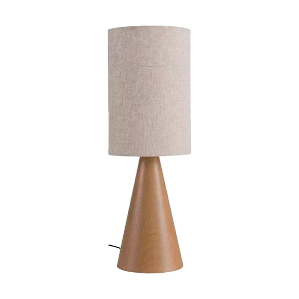Abajur de Mesa Madelustre Esbelto Ø20x58cm Linho Madeira E27 3341