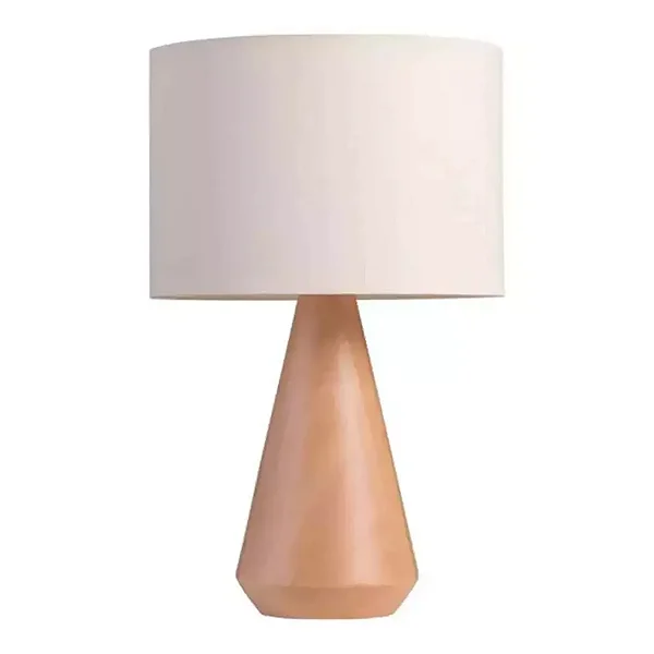 Abajur de Mesa Madelustre Garabe Cônico 50cm Linho Madeira E27 3196-