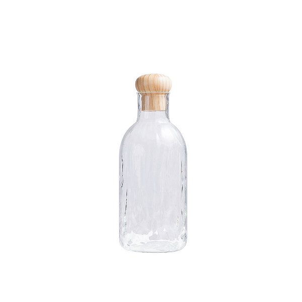 Abajur de Mesa Madelustre Garrafa Decorativa Pequena Ø18x32cm Cristal Martelado Castanho