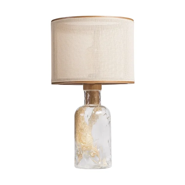 Abajur de Mesa Madelustre Garrafa Média Ø30x57cm Tela Sintética Cristal Martelado E27 3317-87