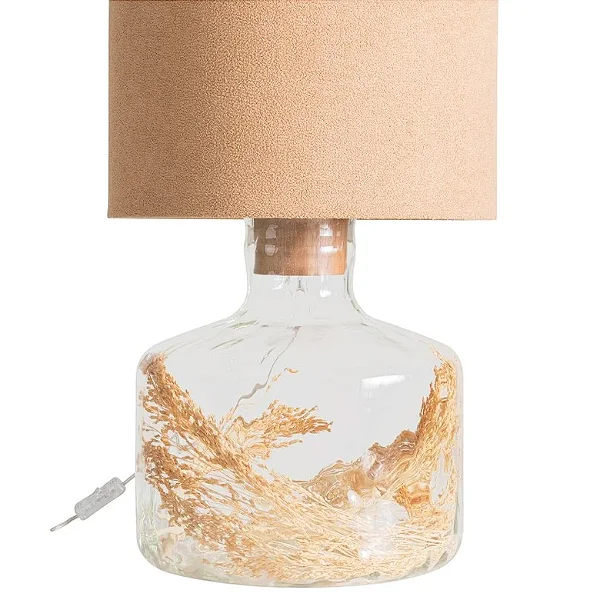 Abajur de Mesa Madelustre Garrafão Cilindro Grande Ø38x60cm Linho E27