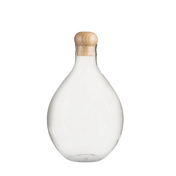 Abajur de Mesa Madelustre Garrafão Grande Ø40x60cm Cristal Liso Castanho