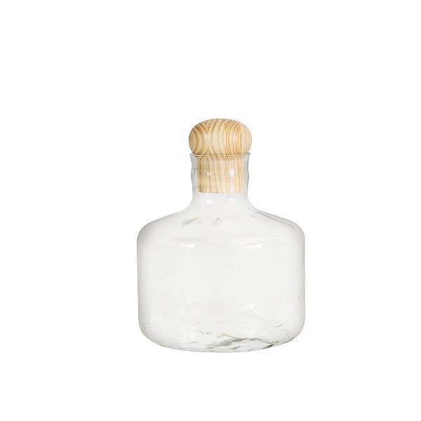 Abajur de Mesa Madelustre Garrafão Médio Cilindro Ø33x36cm Cristal Martelado Castanho