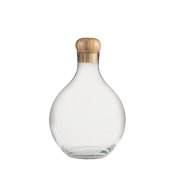 Abajur de Mesa Madelustre Garrafão Médio Ø30x42cm Cristal Liso Castanho
