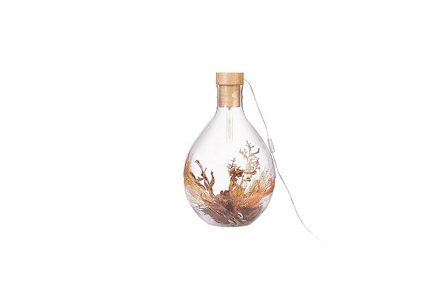 Abajur de Mesa Madelustre Garrafão Médio Ø30x47cm Cristal Castanho E27 3302