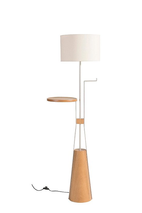 Coluna com Mesa Madelustre Nature Ø32x170cm Square MDF E27 Castanho Champagne 3277CT-
