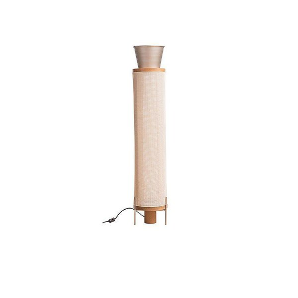 Coluna Madelustre Garden Ø20x106cm Tela Sintética Cachepô Dourado GU10 Castanho 3292