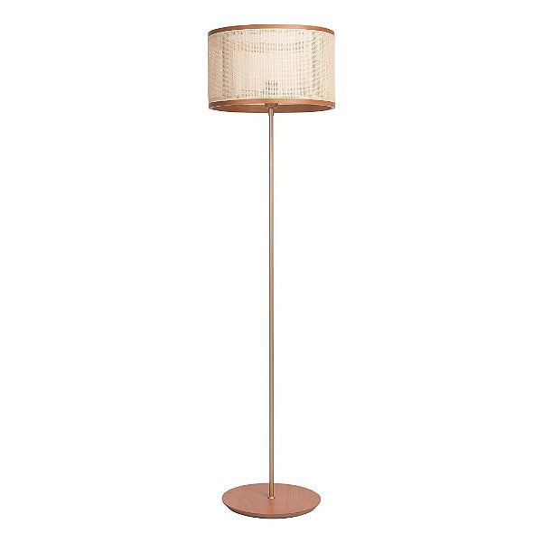 Coluna Slim Madelustre Ø42x160cm Tela Sintética Madeira Metal E27 3042-87
