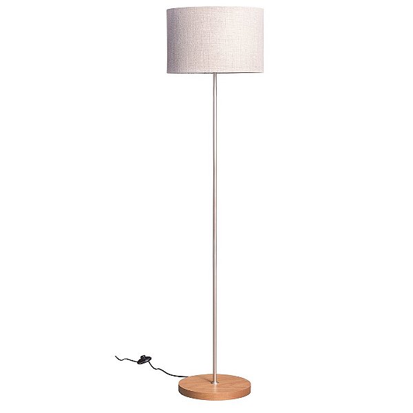 Coluna Slim Madelustre Ø50x163cm Linho Madeira Metal E27
