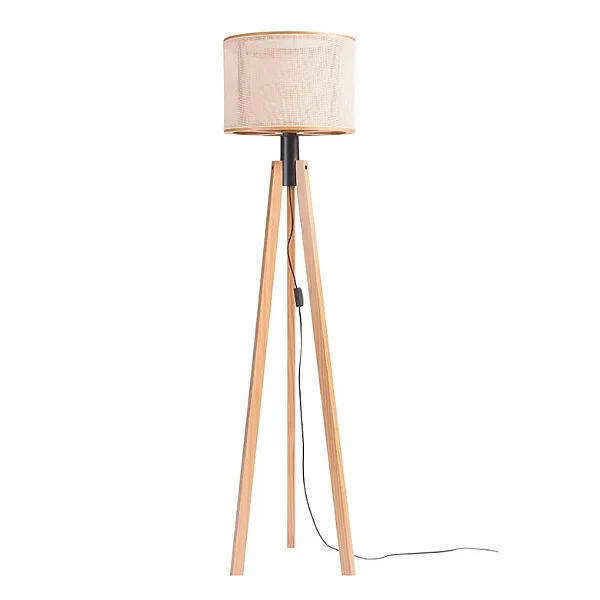 Luminária de Piso Madelustre Apollo Tripé Ø40x162cm Tela Sintética E27 3268