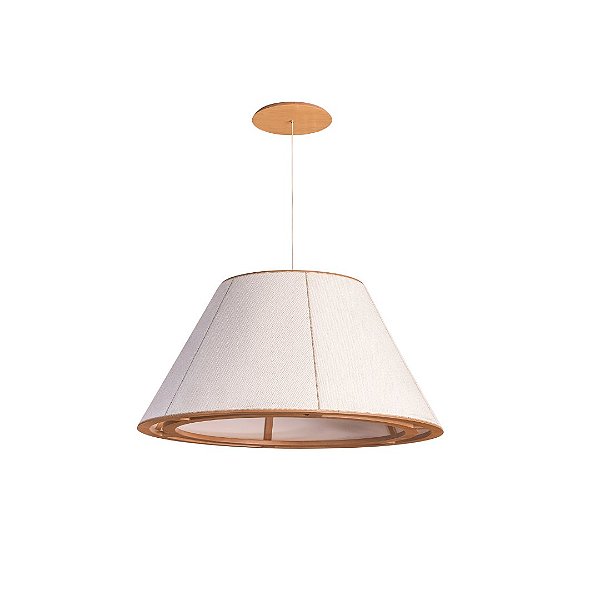 Pendente Catedral Rio Madelustre 60cm Linho Robust Madeira Natural E27 3415NA-92