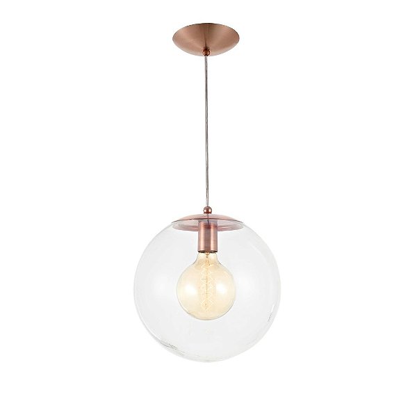 Pendente Madelustre Esphera Cristal Ø30cm Vidro Cristal Metal Cobre Dourado ou Preto E27 2783-94