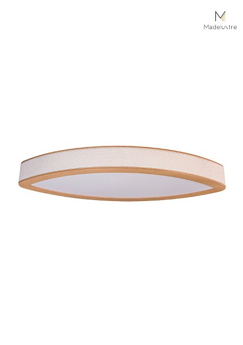 Plafon Curitiba Madelustre 120cm LED Linho Square Madeira Natural 3000K