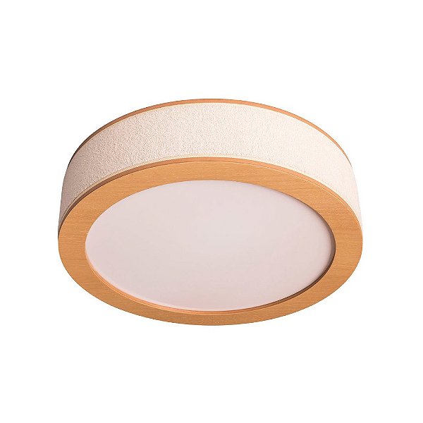 Plafon Madelustre Apollo LED 31cm 20W 3000K em Boucle Natural 3440-88
